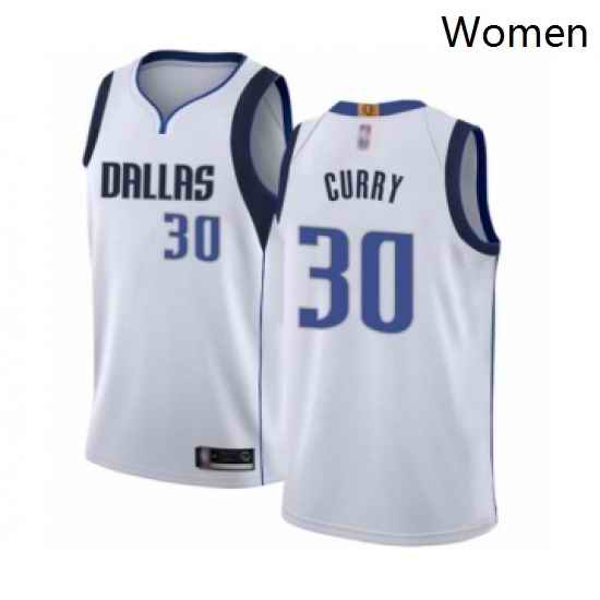 Womens Dallas Mavericks 30 Seth Curry Authentic White Basketball Jersey Association Edition